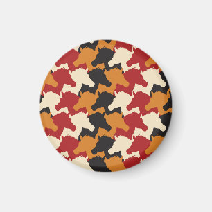 Aimant Camouflage tête de licorne, répétition motif.