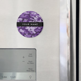 Aimant Camouflage violet Votre nom Personnalisez