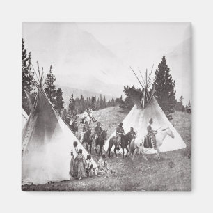 Aimant Camp de Teepee de Natif américain, Montana, c.190