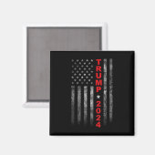 Aimant Camp d'élection de Trump 2024, drapeau américain v (Recto/Verso)