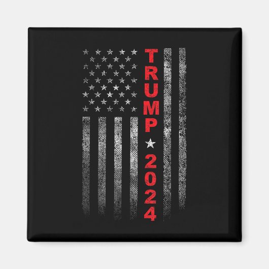 Aimant Camp d'élection de Trump 2024, drapeau américain v (Devant)