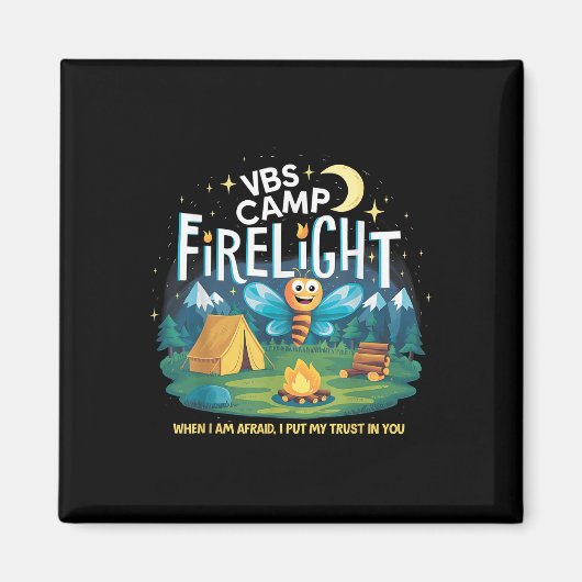 Aimant Camp Firelight Vbs Camp Vacances Bible School Fire (Devant)