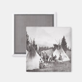 Aimant Camp Native American Teepee, Montana, c.1900 (b/w (Recto/Verso)