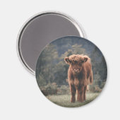 Aimant Campagne d'herbe d'automne de la vache de haute-te (Recto/Verso)