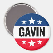 Aimant Campagne Gavin Newsom - Conception Ike Vintage (Recto/Verso)