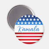 Aimant Campagne Kamala Harris SWAG US Drapeau Élégant Scr (Recto/Verso)