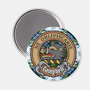 Aimant Campbell Crest au-dessus de Tartan