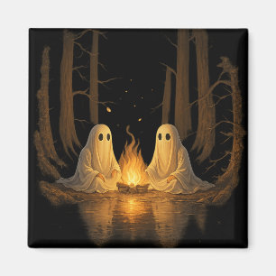 Aimant Campement fantôme effrayant Art de forêt de nuit -