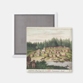 Aimant Campement indien sur l'île Quadra (Recto/Verso)