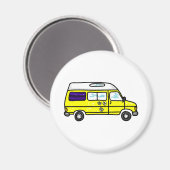 Aimant Campervan jaune (Recto/Verso)