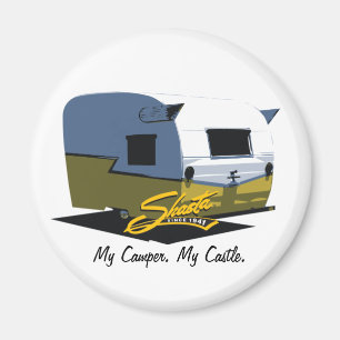 Aimant Campeur vintage de Shasta - jaune