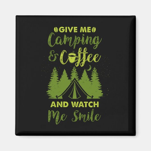 Aimant Camping Camper Cadeau de café (Devant)