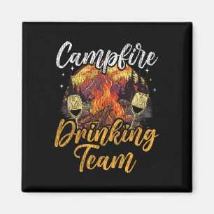 Aimant Camping-car Camping Rétro Ivre Alcool Bière Feu de