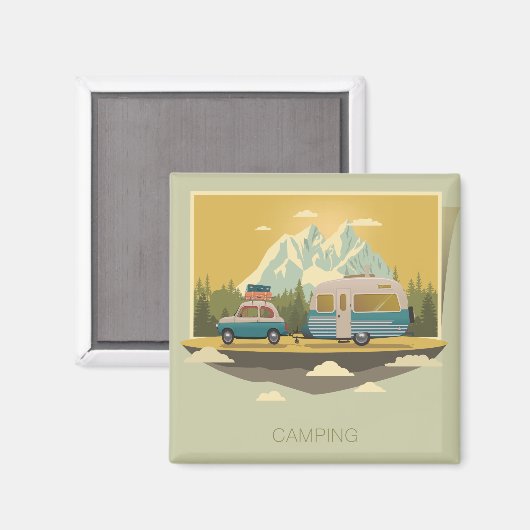 Aimant Camping Caravan (Recto/Verso)