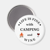 Aimant Camping de fond et les paroles de vin (Recto/Verso)