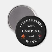 Aimant Camping de fond et les paroles de vin (Recto/Verso)