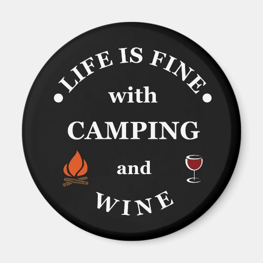 Aimant Camping de fond et les paroles de vin (Devant)