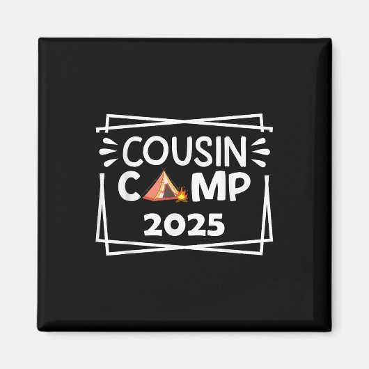 Aimant Camping drôle de cousins 2025 Équipe de vacances e (Devant)