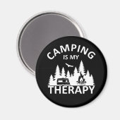 Aimant Camping est ma thérapie drôle slogan de camper (Recto/Verso)