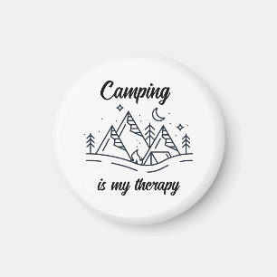 Aimant Camping est ma thérapie simple style minimaliste