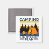 Aimant Camping est mon plan de retraite Drôle camping Cad (Recto/Verso)