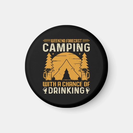 Aimant Camping et boisson (Devant)