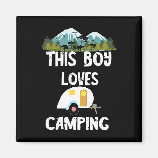 Aimant Camping Garçon Camp Camper Aventures de camping Ca (Devant)