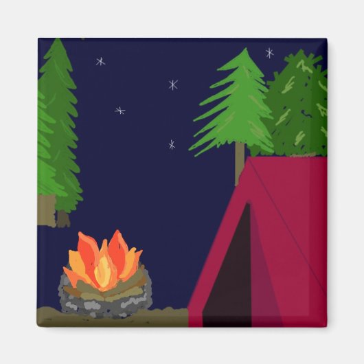 Aimant Camping sous tente (Devant)