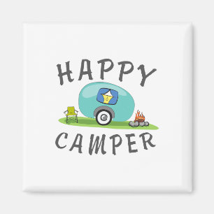 Aimant Camping - Tee-shirt camping heureux camping-car