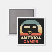 Aimant Camping vintage (Recto/Verso)
