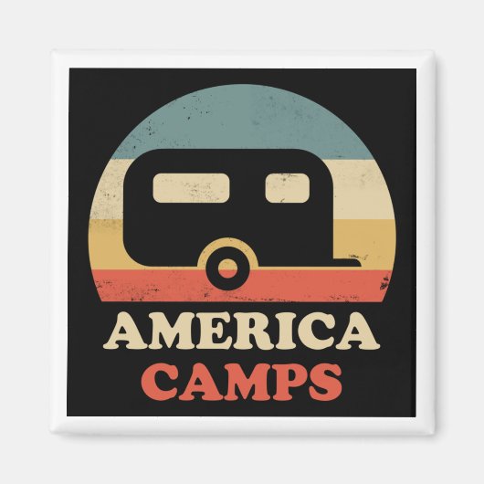Aimant Camping vintage (Devant)