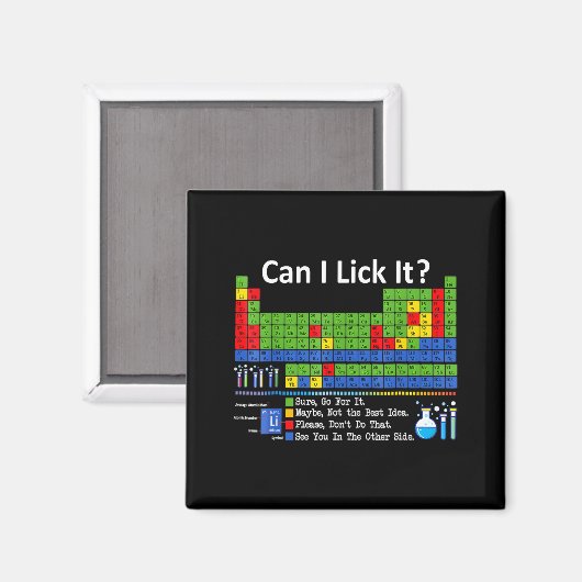 Aimant Can I Lick It Periodic Table Chart Science Teacher (Recto/Verso)