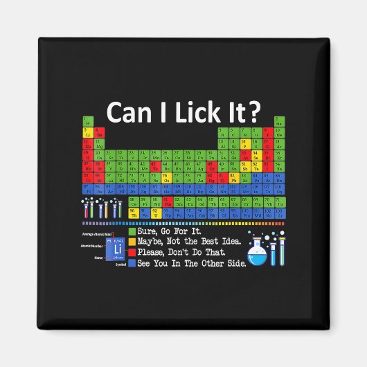 Aimant Can I Lick It Periodic Table Chart Science Teacher (Devant)