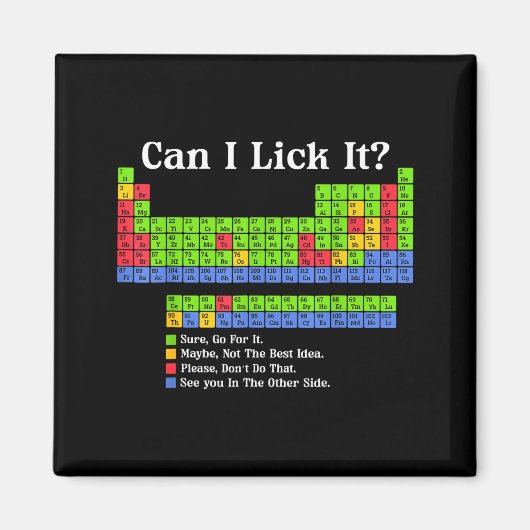 Aimant Can I Lick It Periodic Table Chart Science Teacher (Devant)