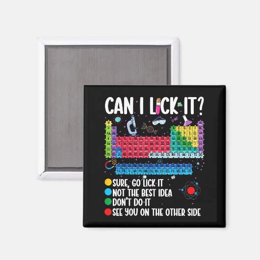 Aimant Can I Lick It Periodic Table Funny Science Chemist (Recto/Verso)