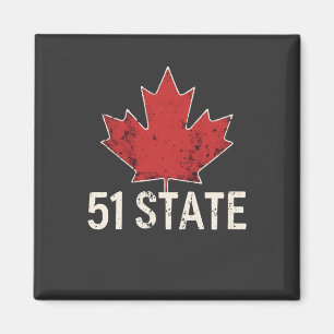 Aimant Canada 51e État Trump Drapeau américain et canadie