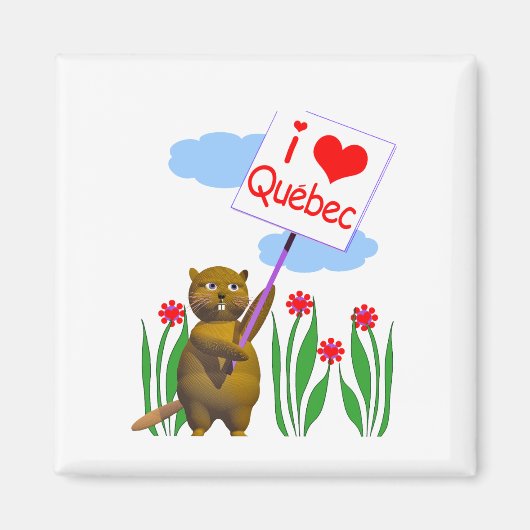 Aimant Canada Beaver Loves Québec (Devant)