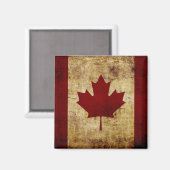 Aimant Canada / drapeau grunge (Recto/Verso)