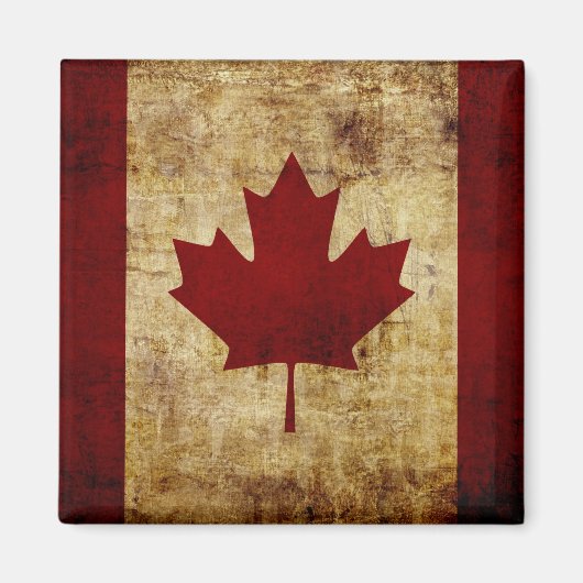 Aimant Canada / drapeau grunge (Devant)