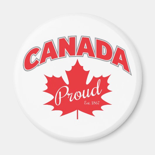 Aimant "Canada Fier Est. 1867" Avec Graphique Feuille D'É (Devant)
