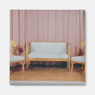 Aimant Canapé et deux chaises, bouleau karélien, 1810-20