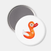 Aimant Canard baby shower orange (Recto/Verso)