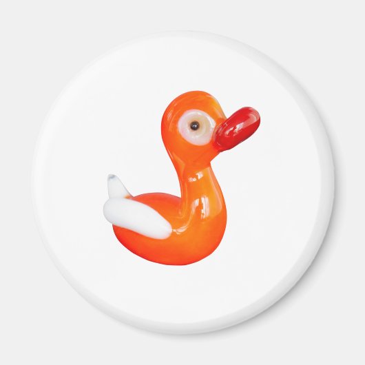 Aimant Canard baby shower orange (Devant)