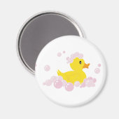 Aimant Canard dans des bulles roses (Recto/Verso)