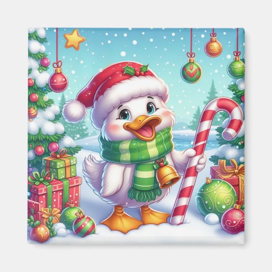Aimant Canard de Noël coloré mignon (Devant)