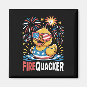 Aimant Canard drôle du 4 juillet Firequacker patriotique