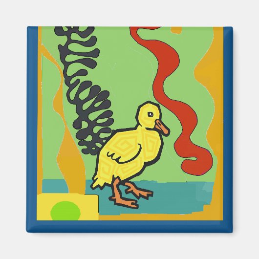 Aimant Canard, DUCKY Abstrait, ajouter du texte (Devant)