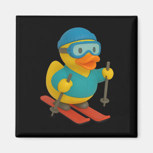 Aimant Canard en caoutchouc de skieur faisant du ski Cana