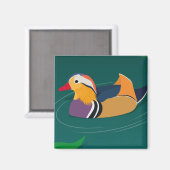 Aimant Canard mandarin coloré Art numérique moderne (Recto/Verso)