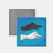 Aimant Canard noir sur bleu (Recto/Verso)